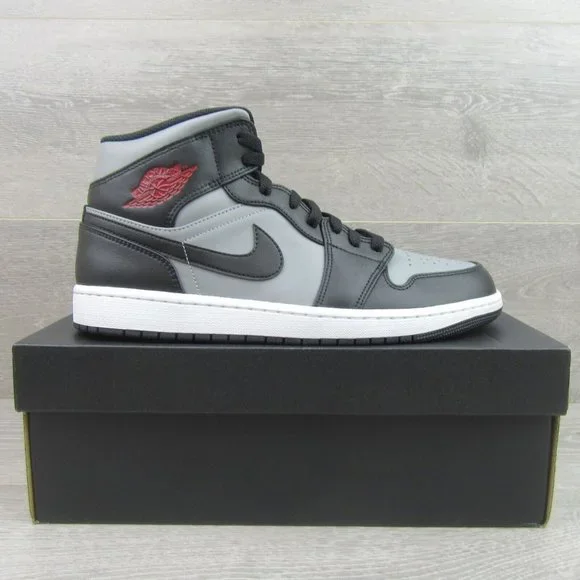 Air Jordan 1 Mid Shadow Red Black Shoes Men's Size 10.5 NEW - Picture 2 of 14